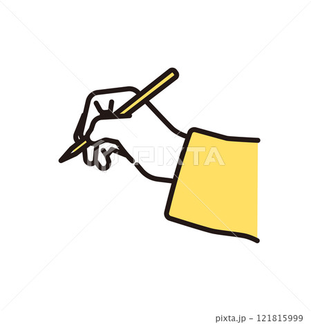 シンプル イラスト 鉛筆を握る手 シンプル イラスト 鉛筆を握る手 121815999