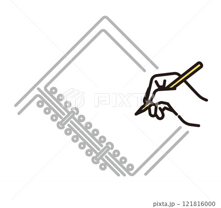 シンプル イラスト ルーズリーフに文字を書く手 シンプル イラスト ルーズリーフに文字を書く手 121816000
