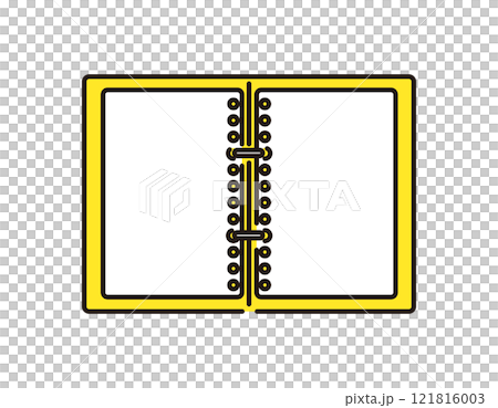簡單的插圖打開活頁夾和活頁 121816003