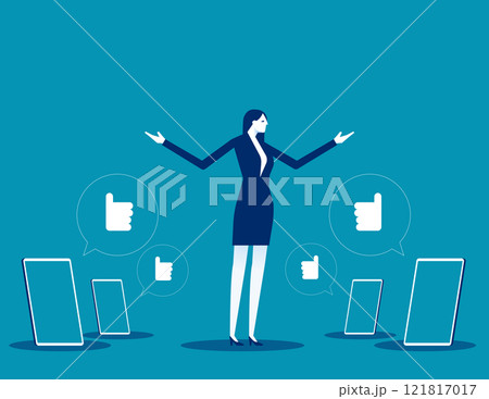 Business leadership and adulation, Business awe vector flat style Business leadership and adulation, Business awe vector flat style 121817017