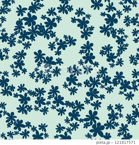 Vintage Decorative seamless pattern in classic style with small flowers, ditsy. Light silhouettes of flowers, two-color ornament shabby chic. Vintage Decorative seamless pattern in classic style with small flowers, ditsy. Light silhouettes of flowers, two-color ornament shabby chic. 121817571