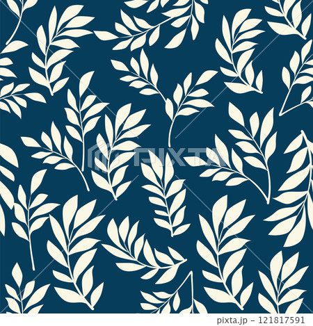 Vintage Decorative seamless pattern in classic style with small flowers, ditsy. Light silhouettes of flowers, two-color ornament shabby chic. Vintage Decorative seamless pattern in classic style with small flowers, ditsy. Light silhouettes of flowers, two-color ornament shabby chic. 121817591