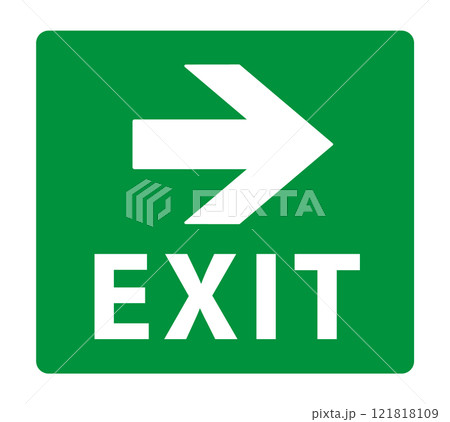 Emergency exit sign icon symbol. Green Fire safety exit sign logo. Running man and exit door sign. Vector illustration image. Isolated on white background. Emergency exit sign icon symbol. Green Fire safety exit sign logo. Running man and exit door sign. Vector illustration image. Isolated on white background. 121818109
