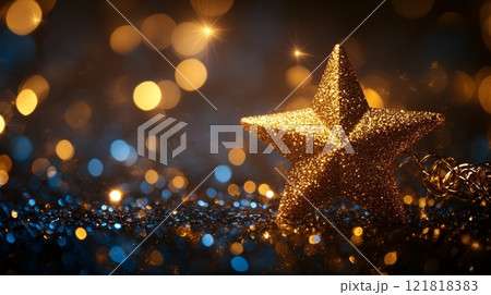 Magical Night Sky with Glittering Stars and Bokeh, Luxury Background for Fantasy and Dreams Generative AI 121818383