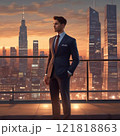 街を見つめるビジネスマン 121818863