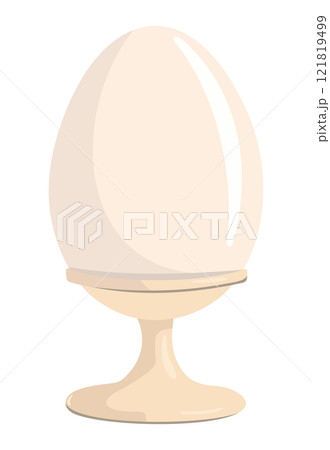 Boiled egg in a stand. Vector isolated illustration Boiled egg in a stand. Vector isolated illustration 121819499