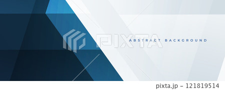 Blue and white business presentation abstract background with geometric lines and shapes. Blue and white business presentation abstract background with geometric lines and shapes. 121819514