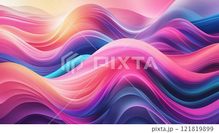 Mesmerizing Abstract Waves in Vivid Colors 121819899