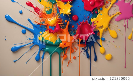 Vibrant Abstract Paint Splashes for Dynamic Backgrounds 121820096