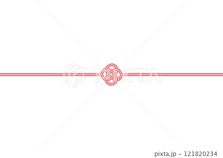 菜の花結びの水引のイラスト　帯あり　横向き　背景透過 121820234