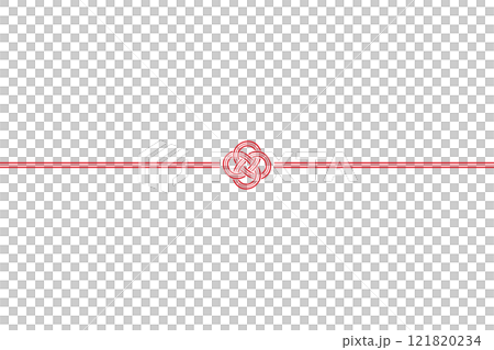 菜の花結びの水引のイラスト　帯あり　横向き　背景透過 121820234