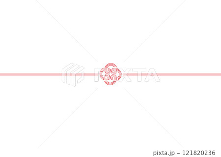 菜の花結びの水引のイラスト　帯あり　横向き　背景透過 121820236