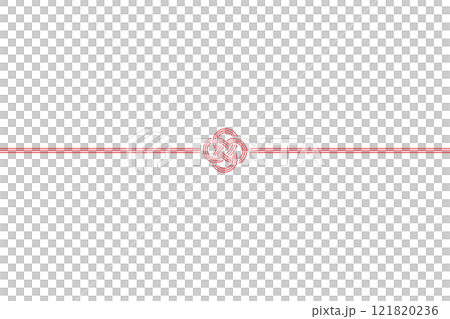 菜の花結びの水引のイラスト　帯あり　横向き　背景透過 121820236