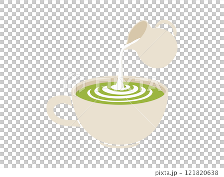 抹茶拿鐵咖啡圖 121820638