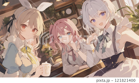 ウサ耳をつけたコンカフェ嬢がいるカフェ ウサ耳をつけたコンカフェ嬢がいるカフェ 121821400