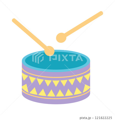 drum isolated, flat vector illustration 121822225