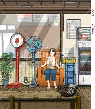 銭湯でくつろぐ女の子 銭湯でくつろぐ女の子 121822309