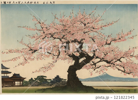 満開の桜の風景 121822345