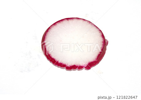 A Slice of Radish on a White Background 121822647