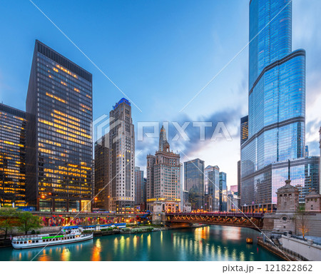 Chicago, Illinois, USA Cityscape at Blue Hour Chicago, Illinois, USA Cityscape at Blue Hour 121822862