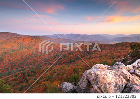 Hiawassee, Georgia, USA landscape with Chatuge Lake in Autumn Hiawassee, Georgia, USA landscape with Chatuge Lake in Autumn 121822882