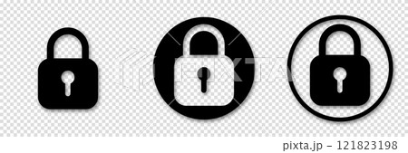 Lock padlock icons set. Vector illustration of security symbols. 121823198
