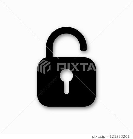 Padlock icon isolated on white background. Symbol sign unlock. Vector illustration. 121823201