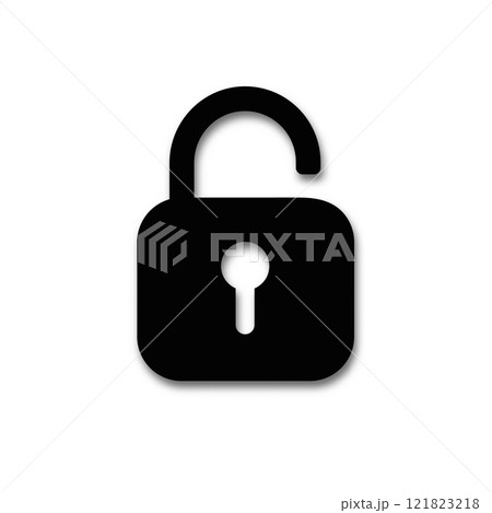 Padlock icon isolated on white background. Symbol sign unlock. Vector illustration. Padlock icon isolated on white background. Symbol sign unlock. Vector illustration. 121823218