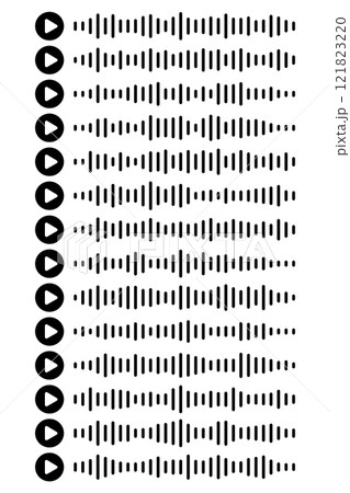 Audio wave. icon sound song. Voice message. Podcast set waves. Symbols on white isolated background. Vector illustration. EQ 121823220
