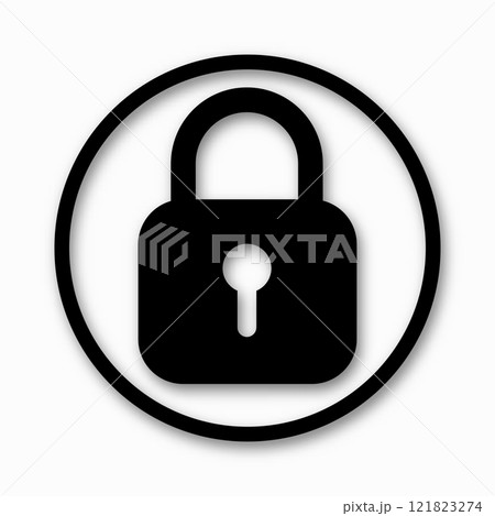 Padlock icon isolated on white background. Symbol sign lock. Vector illustration Padlock icon isolated on white background. Symbol sign lock. Vector illustration 121823274