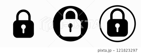 Lock padlock icons set. Vector illustration of security symbols. 121823297