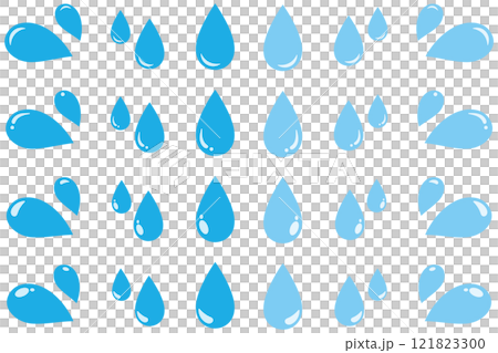 Sweat mark, water drop mark, illustration set Sweat mark, water drop mark, illustration set 121823300