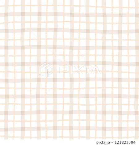 Beige Brown Plaid Gingham Hand Drawn Background Pattern Overlay Beige Brown Plaid Gingham Hand Drawn Background Pattern Overlay 121823394