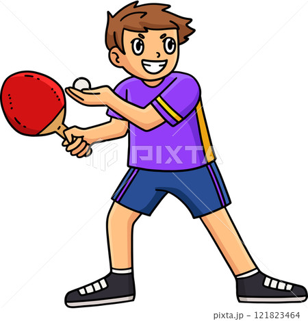Table Tennis Player Serving Ball Cartoon Clipart Table Tennis Player Serving Ball Cartoon Clipart 121823464