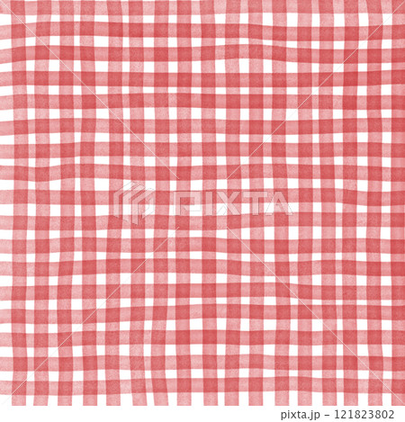 Red Plaid Gingham Hand Drawn Background Pattern Overlay Red Plaid Gingham Hand Drawn Background Pattern Overlay 121823802