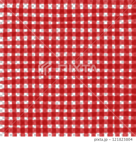 Red Plaid Gingham Hand Drawn Background Pattern Overlay Red Plaid Gingham Hand Drawn Background Pattern Overlay 121823804