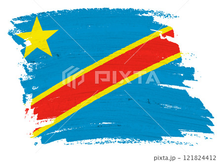 Democratic Republic of Congo flag background paint splash brushstroke Democratic Republic of Congo flag background paint splash brushstroke 121824412