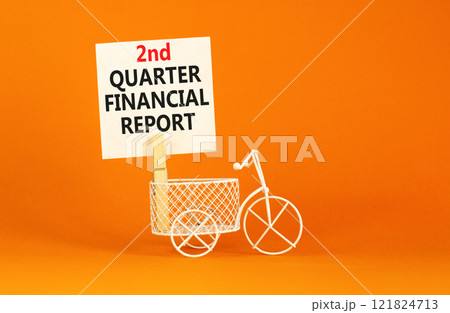 2nd quarter financial report symbol. Concept words 2nd quarter financial report on beautiful white paper. Beautiful orange background. Business 2nd quarter financial report concept. Copy space. 121824713