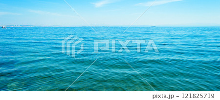 Top view of sea or ocean water, blue sea water texture, Istanbul Turkey seaside Top view of sea or ocean water, blue sea water texture, Istanbul Turkey seaside 121825719