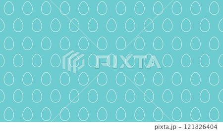 Seamless pattern with white egg outlines on turquoise background. Easter theme design for wallpaper, textile, and greeting card 121826404