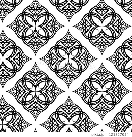 Seamless geometric pattern, abstract background in the style of baroque 121827034