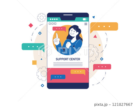 コールセンターで対応する女性 121827667