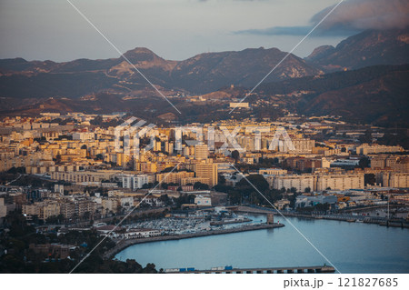 View of the port of Ceuta, a Spanish city in North Africa, at sunrise View of the port of Ceuta, a Spanish city in North Africa, at sunrise 121827685