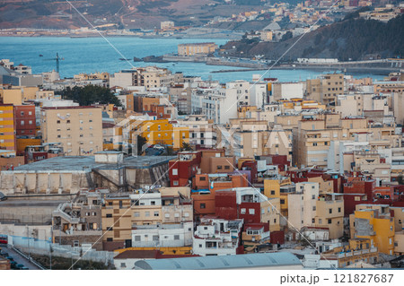 Close up view of the downton of Ceuta, spanish city in the north of Africa 121827687