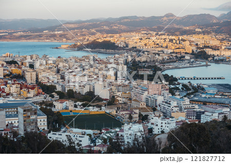 view of the city of ceuta and its two bays 121827712