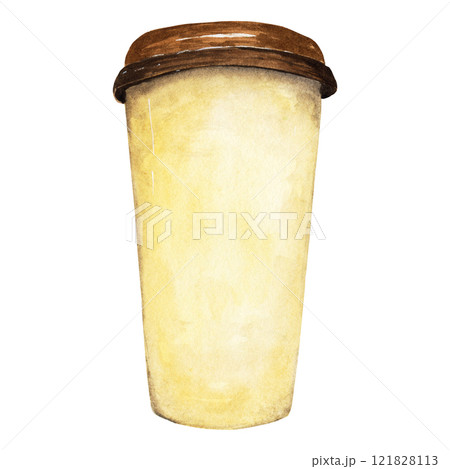 Watercolor illustration craft coffee cup takeout Watercolor illustration craft coffee cup takeout 121828113