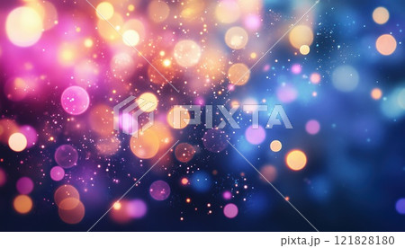Ethereal Blues, Purples, And Pinks: Sparkling Lights In A Magical Galaxy Or Nebula, Vibrant And Dreamy Spectacle. 121828180