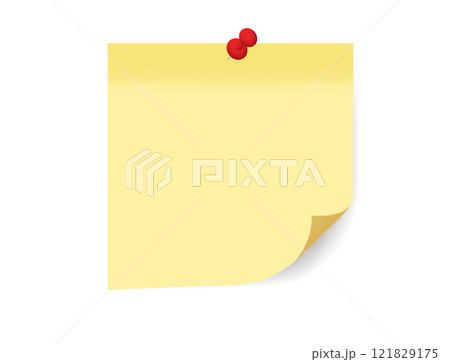 Blank yellow memo notepad paper with shadow Blank yellow memo notepad paper with shadow 121829175