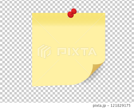 Blank yellow memo notepad paper with shadow Blank yellow memo notepad paper with shadow 121829175