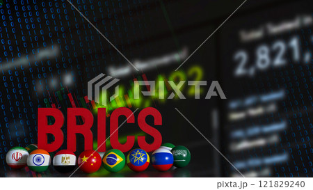 The BRICS is an acronym for Economist  for Business concept 3d Rendering. 121829240